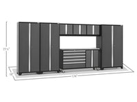 NewAge Bold Series 7-Piece Gray Garage Cabinet Set with Project Center, Wall Cabinets and Lockers